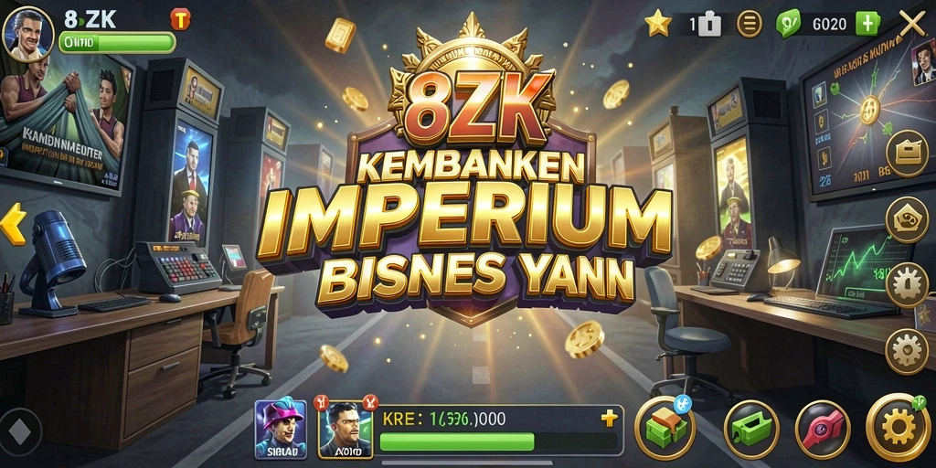 Screenshot gameplay 8ZK menampilkan manajemen bisnis yang menarik.