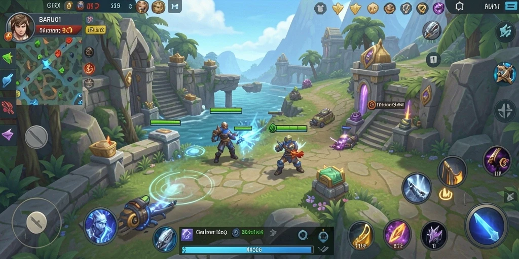 Tangkapan layar BARU01 menampilkan aksi gameplay strategis dan grafis menawan.
