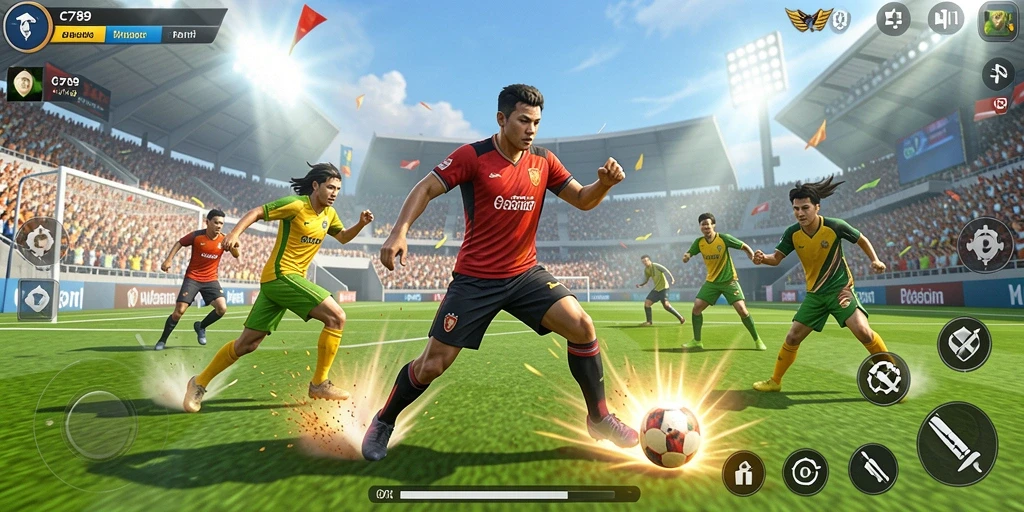 Tampilan gameplay C789 yang menarik dan penuh aksi olahraga.