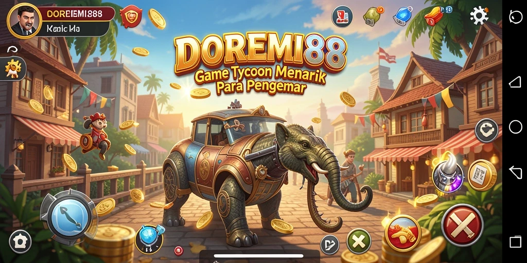 Tampilan gameplay DOREMI88 yang seru dalam mengelola bisnis Tycoon.