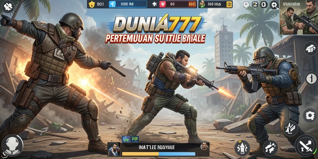 Tampilan gameplay seru di DUNIA777 saat pertempuran berlangsung.