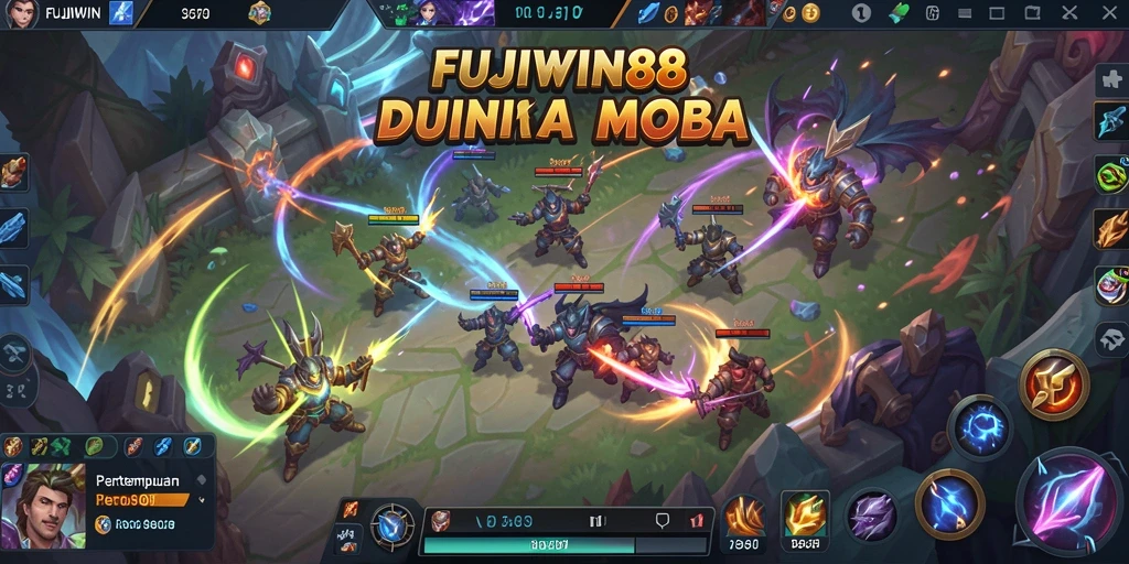 Gameplay MOBA seru dengan karakter unik dalam FUJIWIN88.