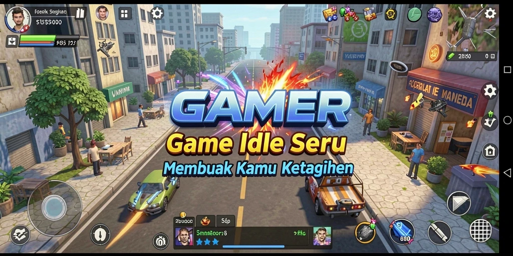 Screenshot menunjukkan karakter aktif dalam gameplay Idle yang seru.