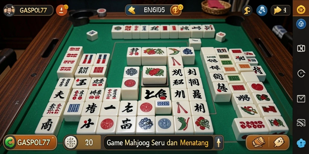 Screenshot GASPOL77 menampilkan gameplay Mahjong yang seru dan menantang.