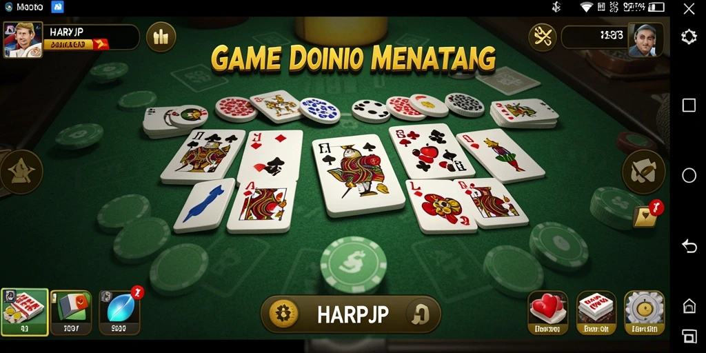 Screenshot gameplay HARAPJP menampilkan keseruan bermain domino.