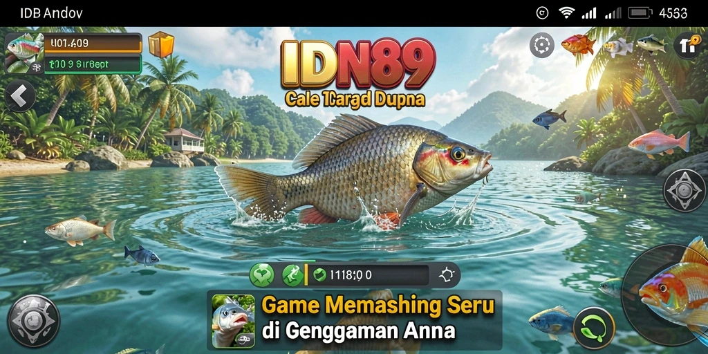 Screenshot IDN89 menampilkan gameplay memancing yang memukau dan realistis.