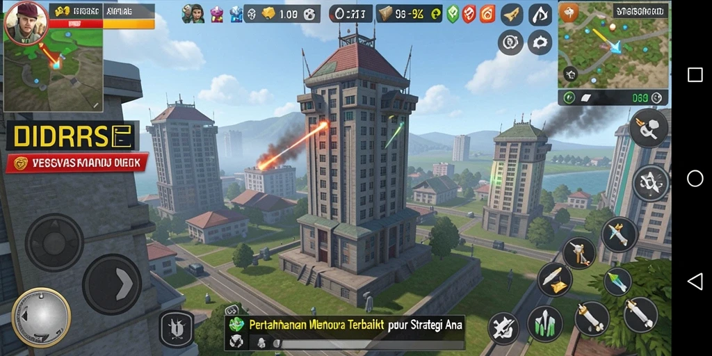 Screenshot IDRRP menampilkan gameplay seru menggunakan menara untuk melawan musuh.