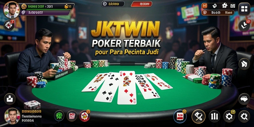 Tampilan gameplay JKTWIN yang seru dengan aksi poker mendebarkan.