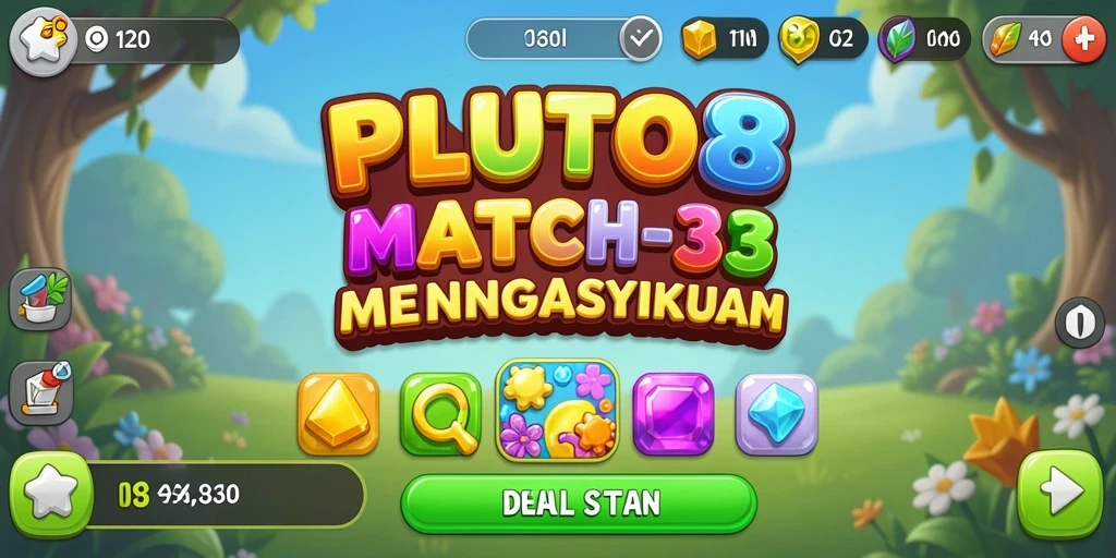 Tampilan gameplay utama PLUTO88 yang seru dan berwarna-warni.