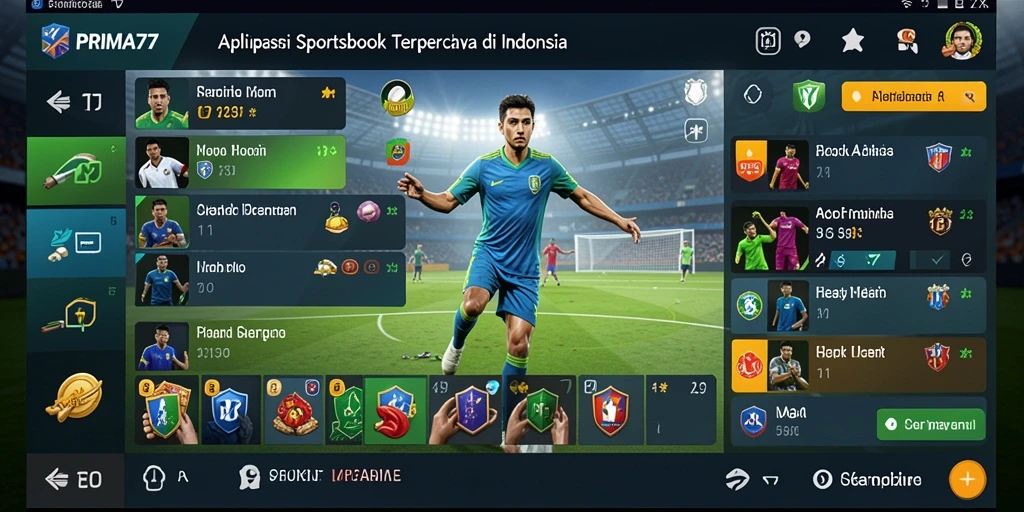 Tampilan utama aplikasi PRIMA77 dengan pilihan taruhan olahraga yang menarik.
