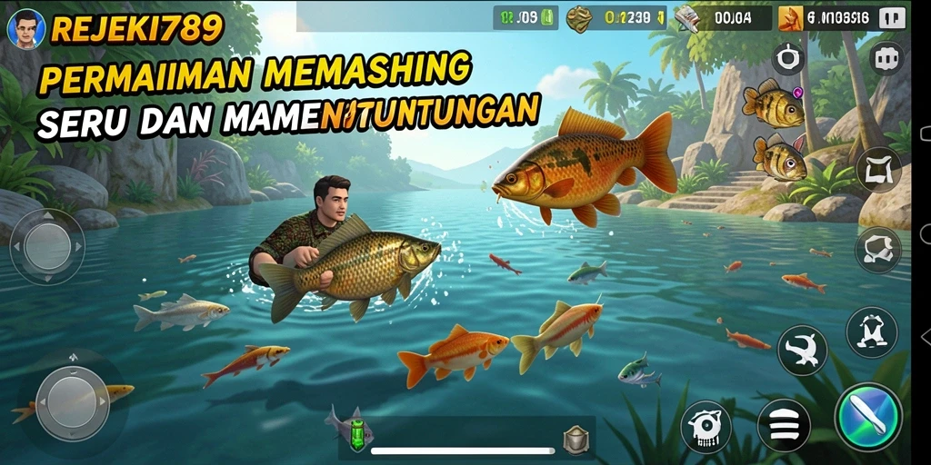 Screenshot gameplay menampilkan pengalaman memancing yang menarik dan seru.