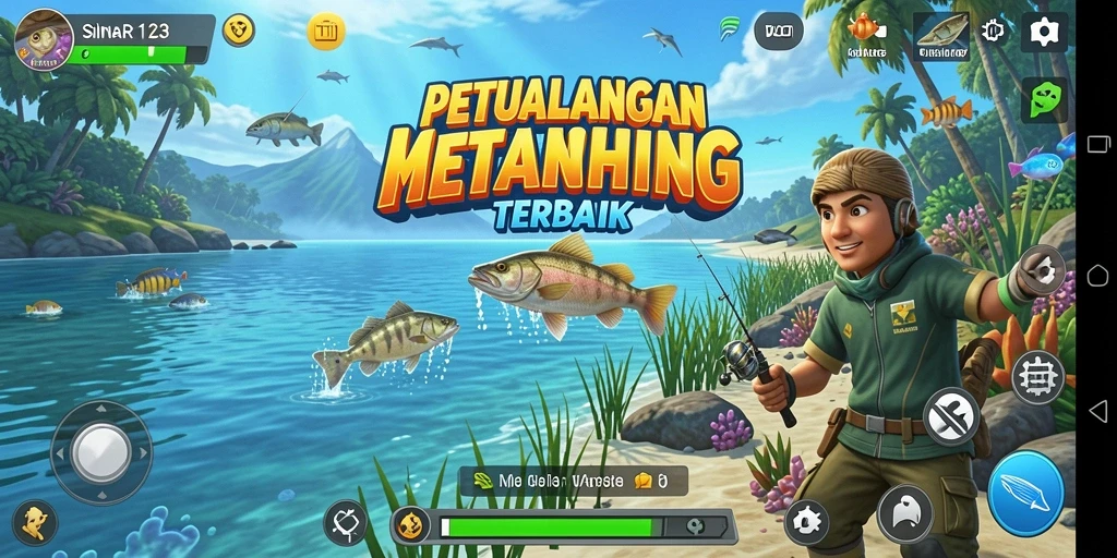 Tampilan gameplay SINAR123 dengan aksi memancing yang seru.