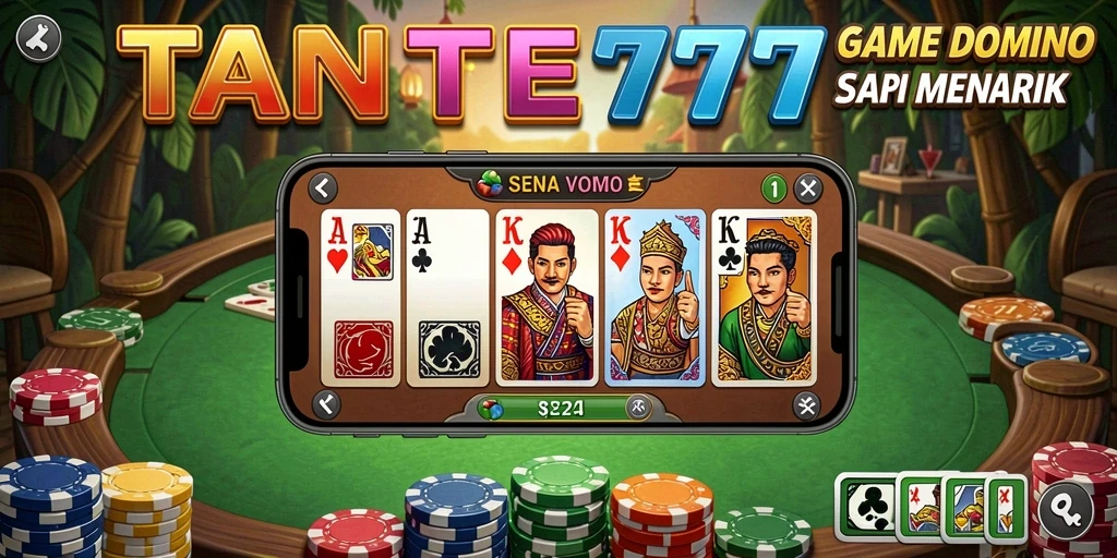 Tampilan utama TANTE777 dengan gameplay Domino yang seru.