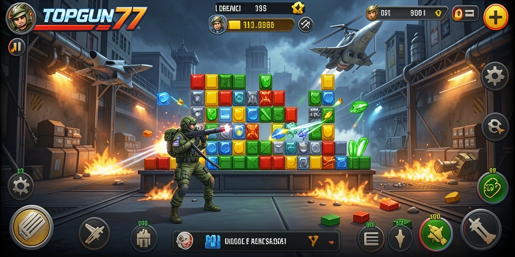 Screenshot gameplay dari TOPGUN77 menampilkan momen seru saat menyelesaikan puzzle.