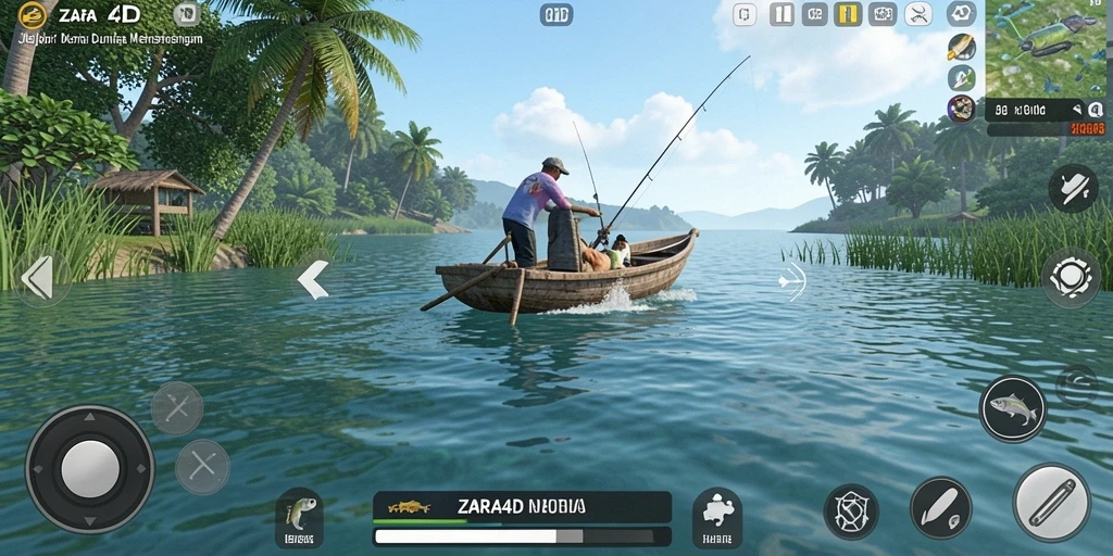 Tampilan gameplay ZARA4D yang menarik saat memancing.